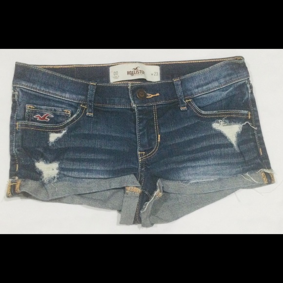 Hollister Pants - HOLLISTER Denim Distress Shorts Raw Cuff  Size 00